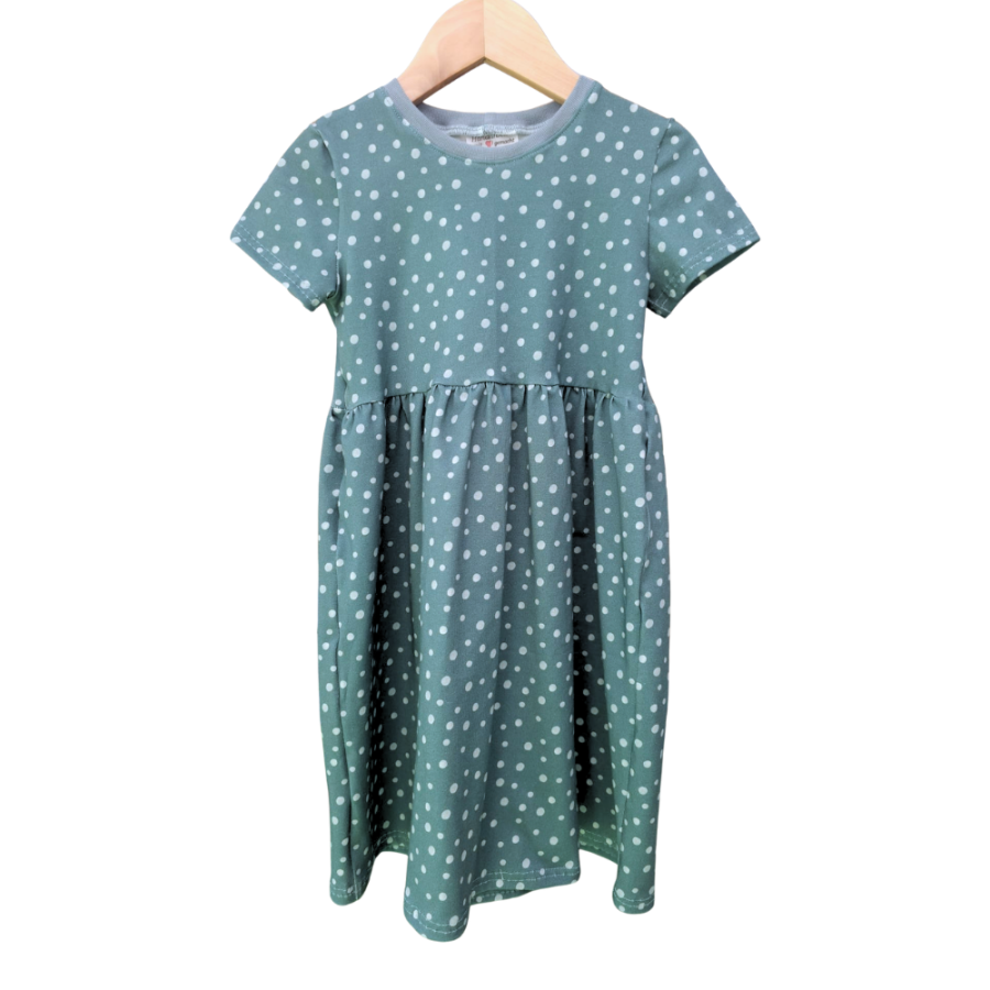 Basic Kleid  Under the Sea dunkel Punkte (Bündchen mint) 134 - 164
