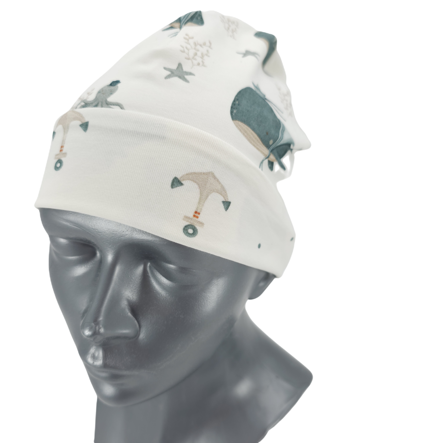 Wendebeanie Küstenkind Wale Oktopus (innen Anker)