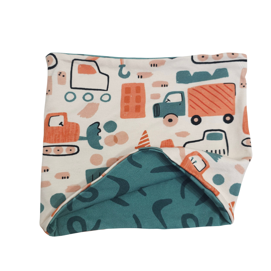 Wendeschlupfschal kleine Bauarbeiter (innen grün)