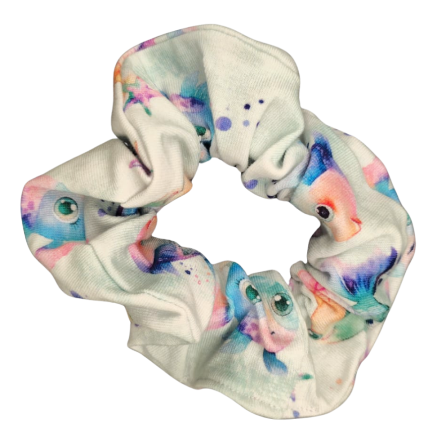 Scrunchies bunte Fische hell