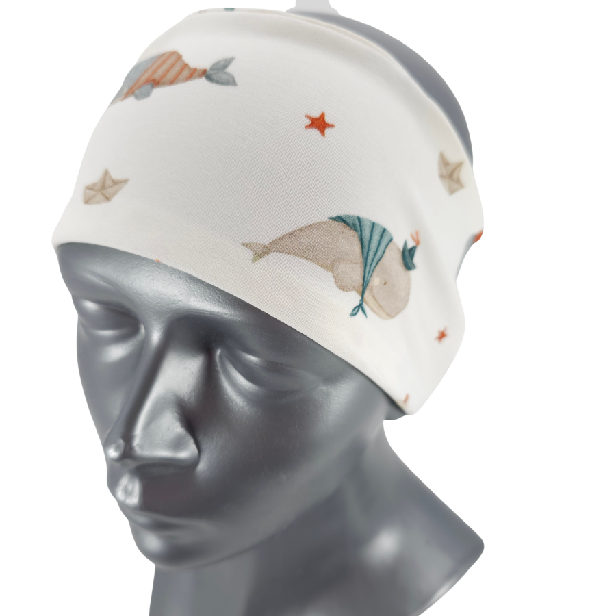 Stirnband Küstenkind Wale Schiffchen