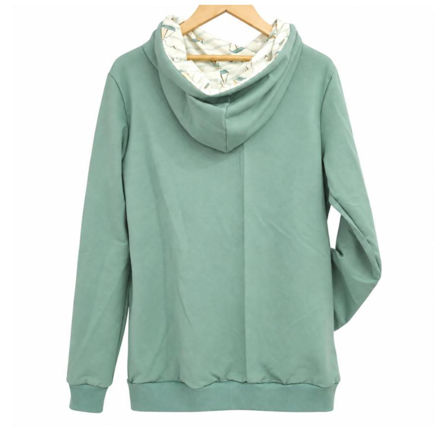 Hoodie [ Damen ] Küstenkind Boote (Sweat mint) (Bündchen mint)