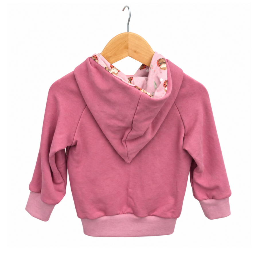 Hoodie [ Kids 1-7 Jahre ] Ladybug Marienkäfer (Sweat altrosa) (Bündchen altrosa)