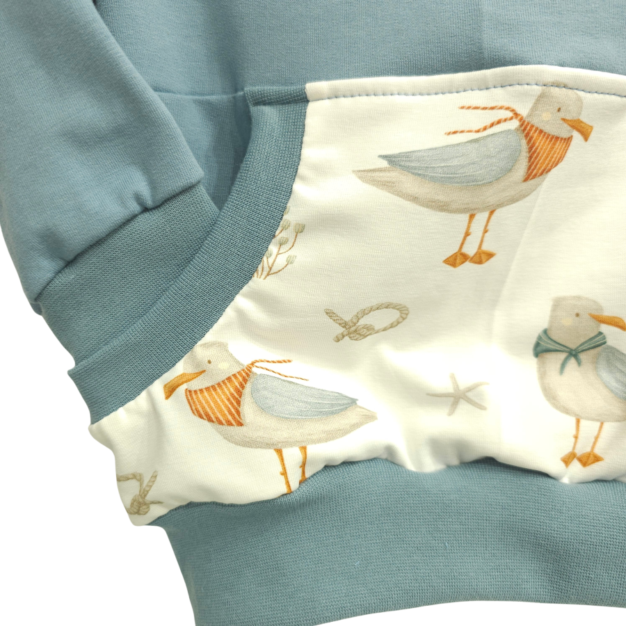 Pullover [ Kids 1-7 Jahre ] Küstenkind Möwe (Sweat taubenblau)