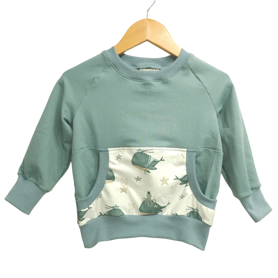 Pullover [ Kids 8-16 Jahre ] Küstenkind Wale Oktopus (Sweat mint)