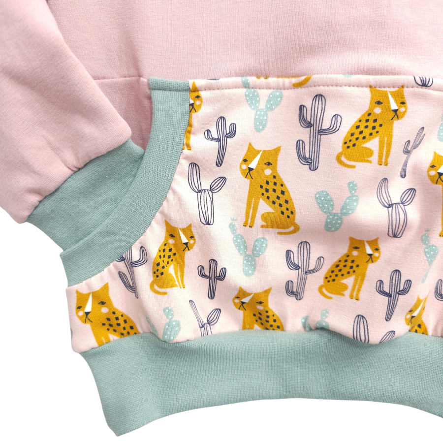 Pullover [ Kids 1-7 Jahre ] Leopard (Sweat rosa) (Bündchen mint)