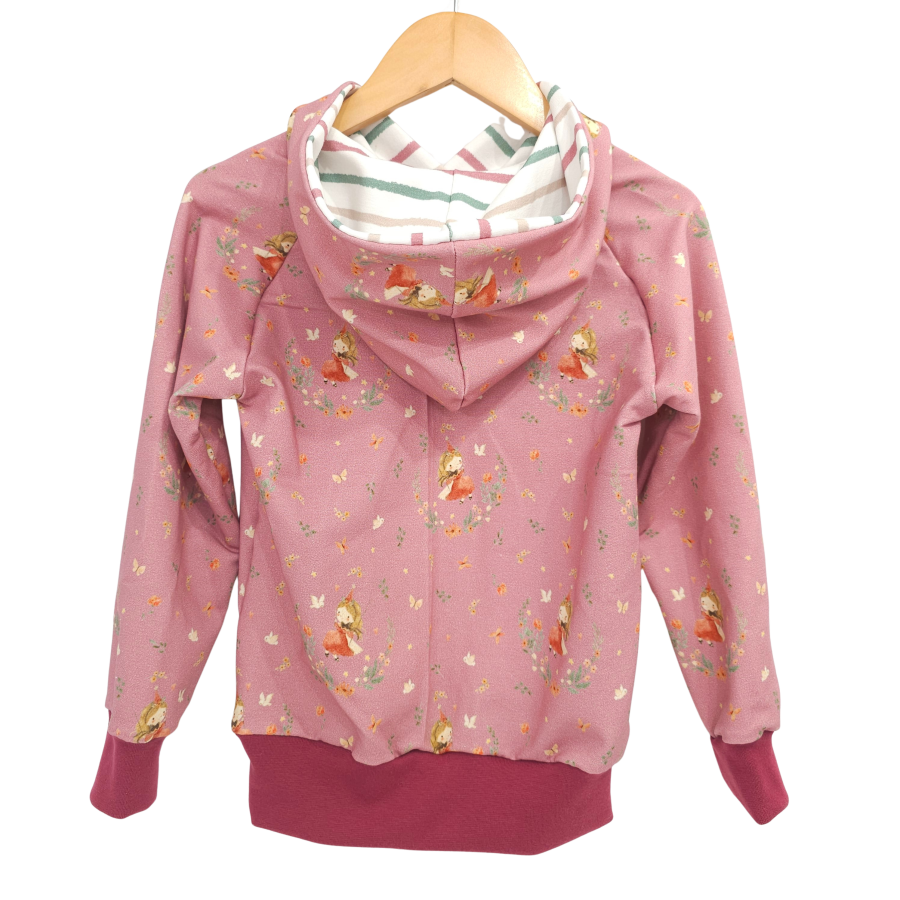 Hoodie [ Damen ] Fairyland altrosa (Bündchen bordeaux)
