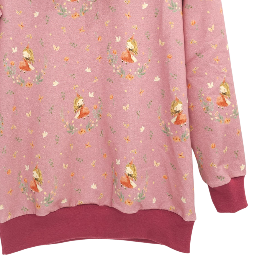 Hoodie [ Damen ] Fairyland altrosa (Bündchen bordeaux)