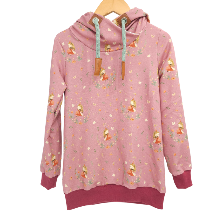 Hoodie [ Damen ] Fairyland altrosa (Bündchen bordeaux)
