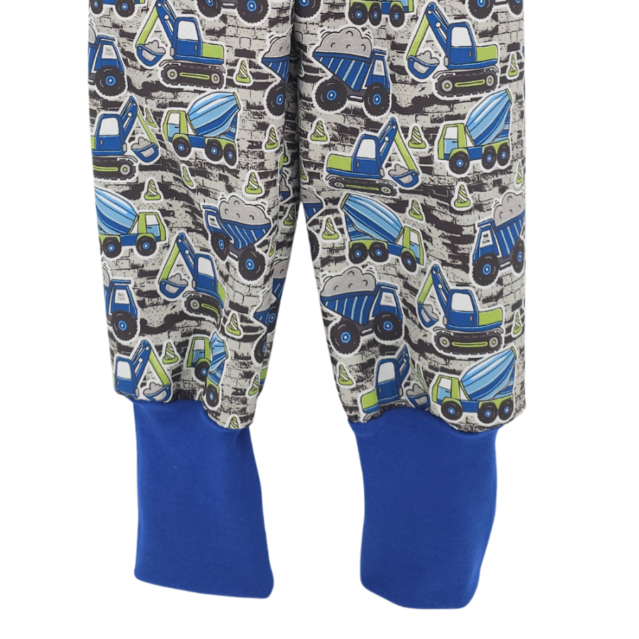Softshell Hose blaue Baufahrzeuge