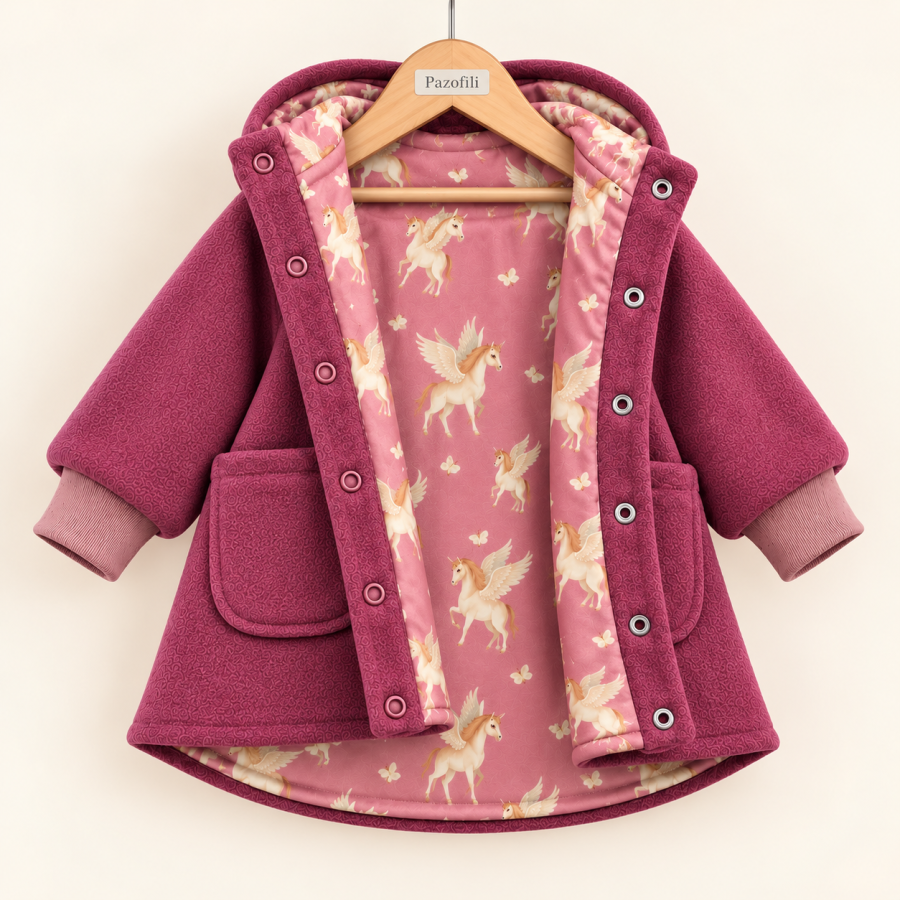 Walkjacke [ Kids 68-146 ] altrosa Innen Fairyland Alicorn