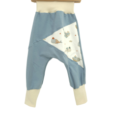 Pumphose Meno triangolo Küstenkind Wale Schiffchen (Sweat taubenblau) (Bündchen beige)