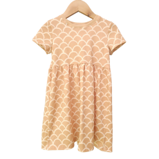 Basic Kleid Ocean Dream Fischschuppen (Bündchen beige) 86-128