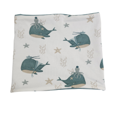 Wendeschlupfschal Küstenkind Wale Oktopus (innen mint)