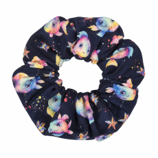 Scrunchies bunte Fische dunkel