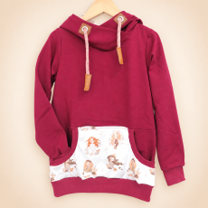 Hoodie [ Damen ] Ocean Dreams Meerjungfrauen (Sweat Bordeaux) (Bündchen bordeaux)