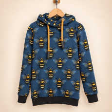 Hoodie [ Damen ] Bumblebee Blau (Bündchen schwarz)