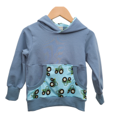 Hoodie [ Kids 1-7 Jahre ] Trecker (Sweat taubenblau) (Bündchen taubenblau)