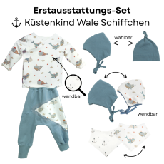 Erstausstattungs Set - Küstenkind Wale Schiffchen Set 2