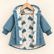 Walkjacke [ Kids 68-146  ] mint Innen Küstenkind Wale Oktopus
