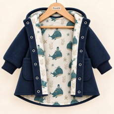 Walkjacke [ Kids 68-146  ] marine Innen Küstenkind Wale Oktopus
