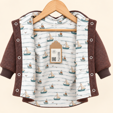 Walkjacke [ Kids 68-146  ] dunkelbraun Innen Küstenkind Boote